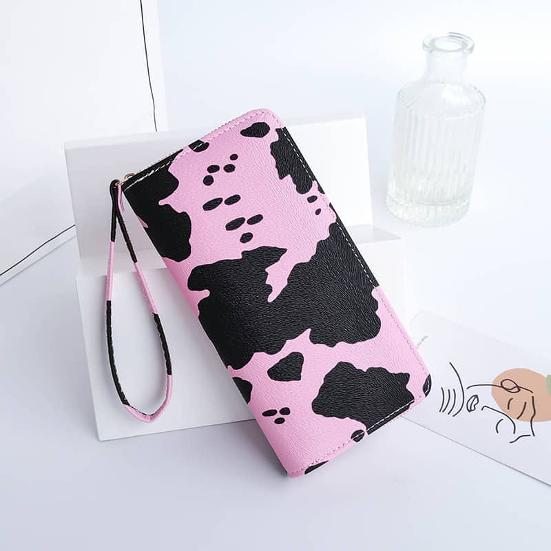 Cow Print Wristlet Wallet