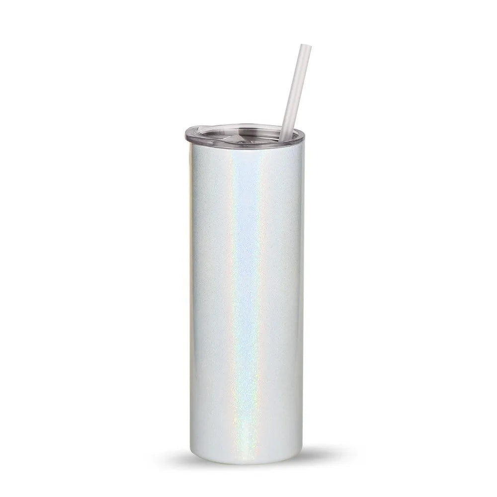 20oz White glitter Tumbler